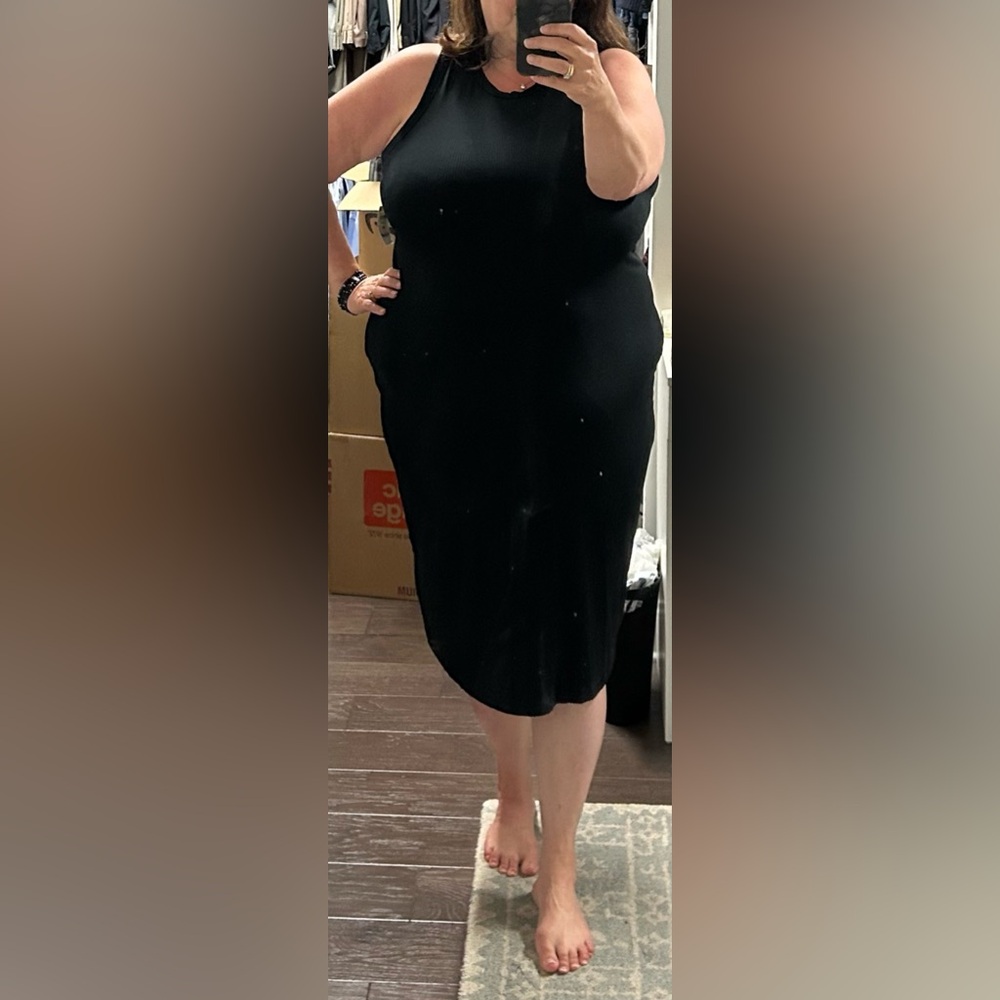 Macy’s black rib knit midi tank dress - 2X